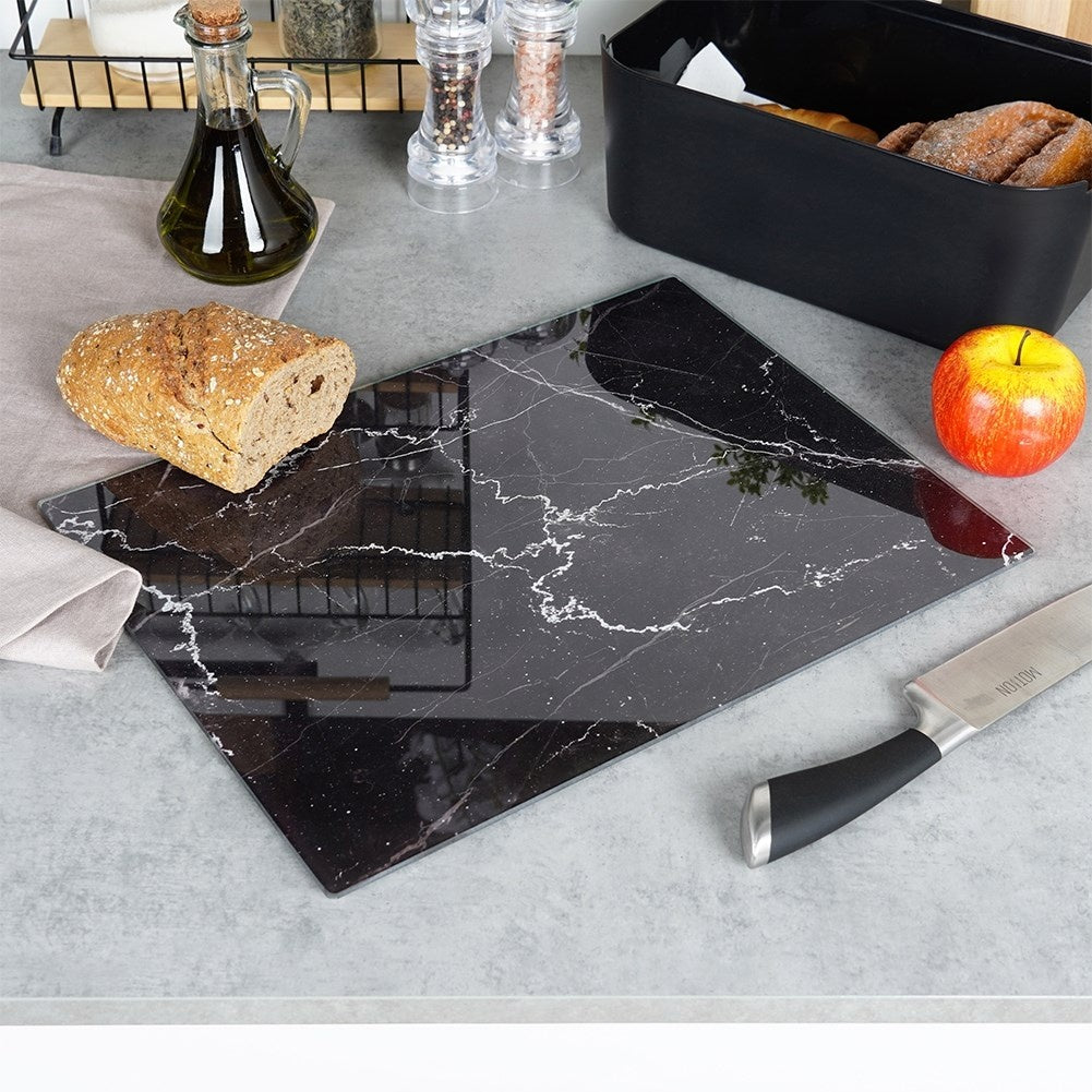 Cutting board in tempered glass with non-slip feet