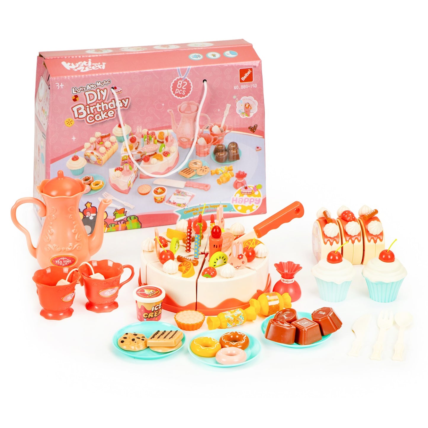 Cutting cake birthday party set 82 el