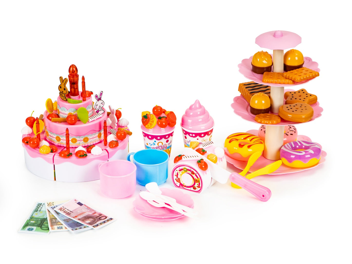 Cutting cake set, birthday party, 125 pieces