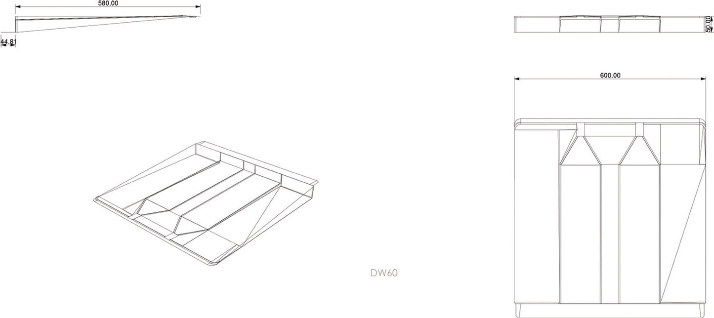 D60 Drip tray Dishwasher 59.6 cm White