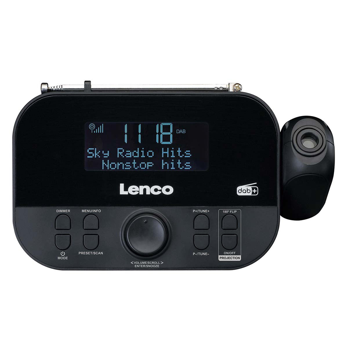 DAB+/FM Clock Radio with Time Projection & Dual Alarm