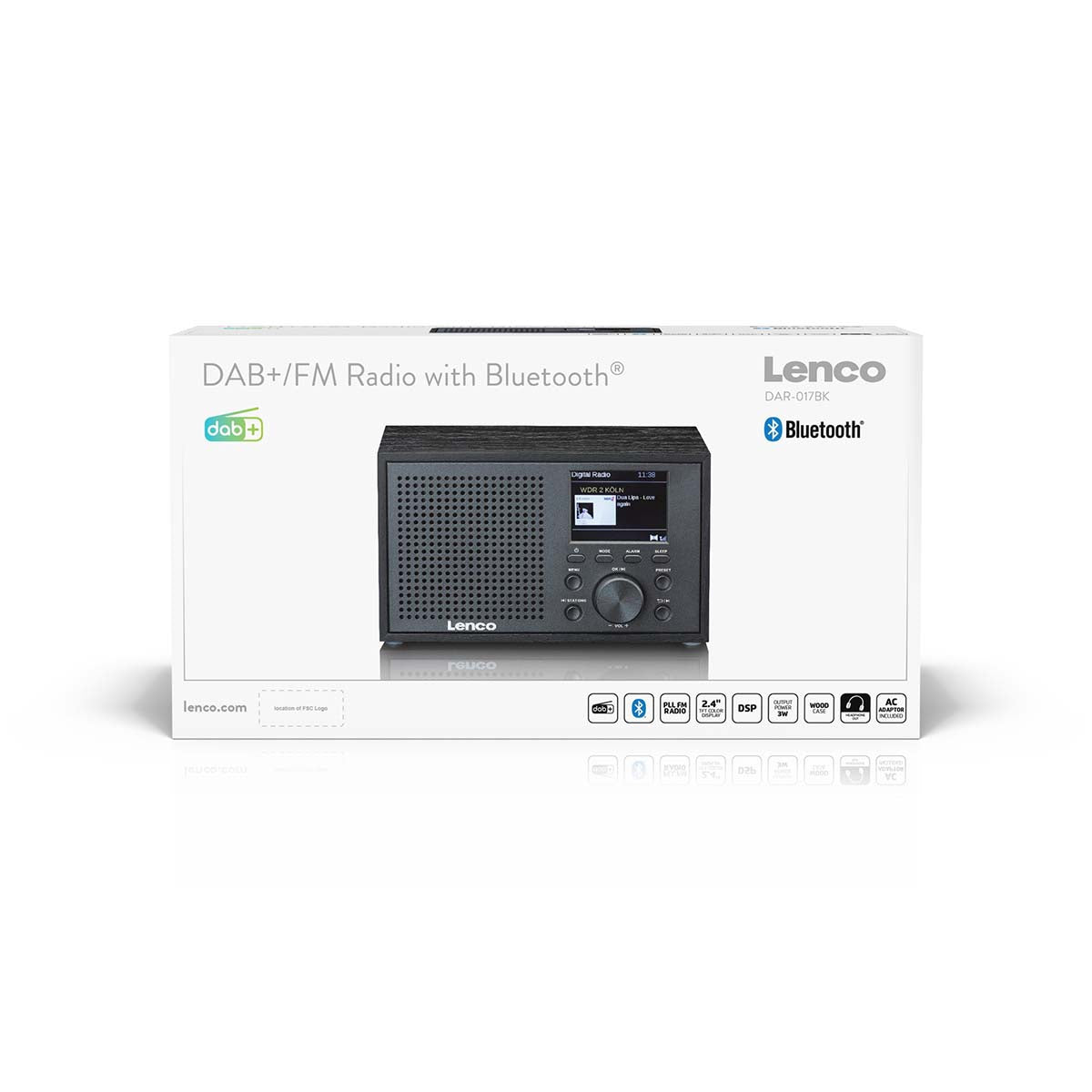 DAB+ FM Radio with Bluetooth, Dual Alarm, Black