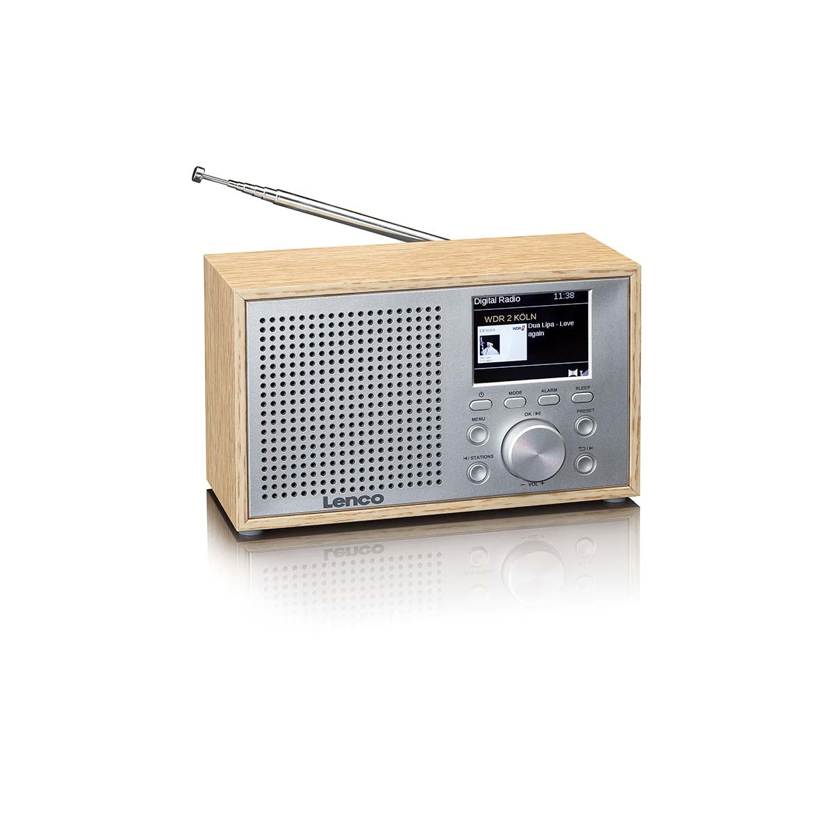 DAB+ FM Radio with Bluetooth, Dual Alarm, Wood Finish