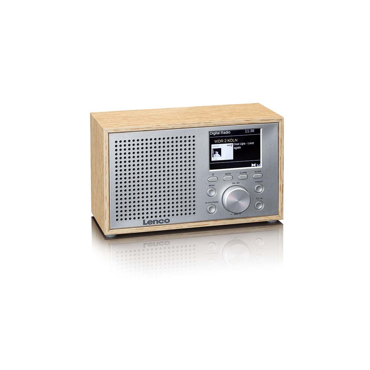 DAB+ FM Radio with Bluetooth, Dual Alarm, Wood Finish