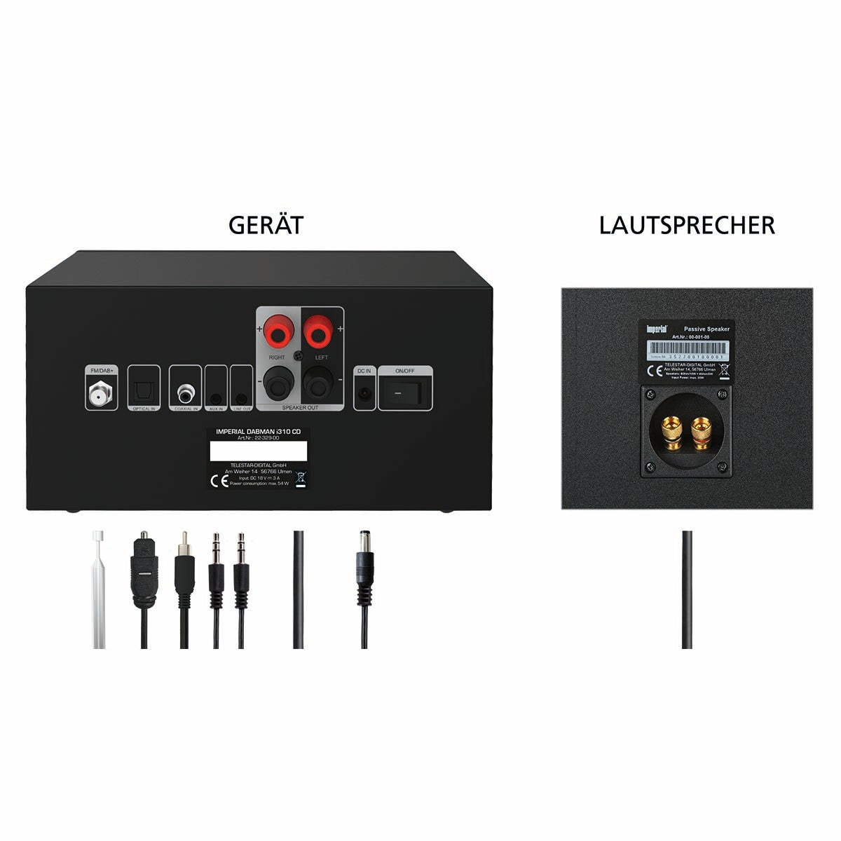 DABMAN i310 CD Hybrid micro Hi-fi System DAB+ / FM / Internet / Bluetooth Black