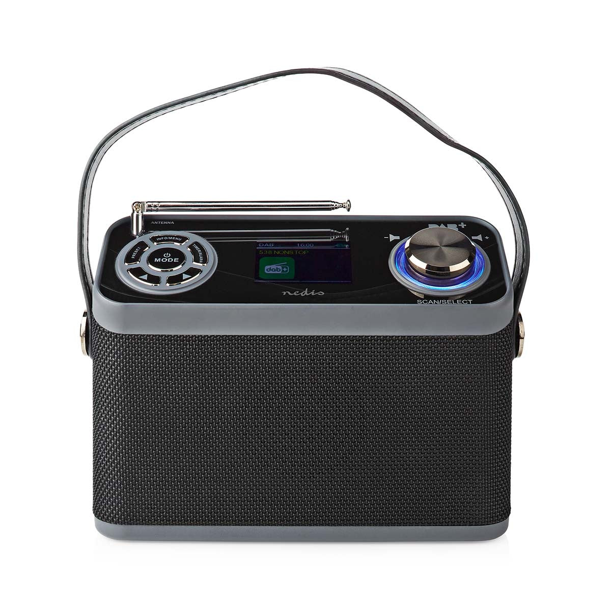 DAB+ Radio | Table Design | DAB+ / FM | 2.4 " | Color screen | Battery powered / Power adapter | Digital | 24 W | Bluetooth® | Headphone jack | Alarm clock | Sleep timer | Carrying handle | Black