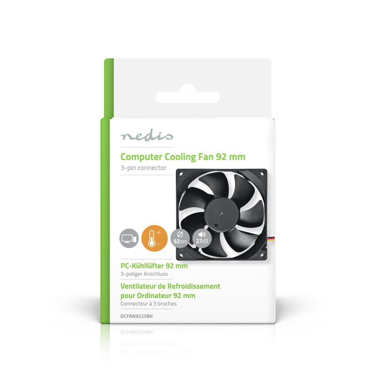 DC fan | DC | Fan Size: 92mm | 3-Pin | 26.7 dBA | Black