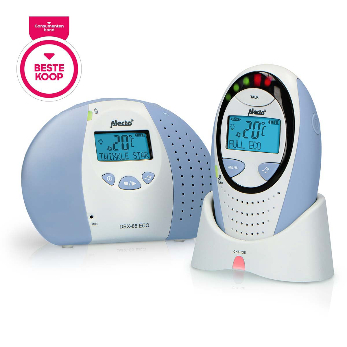 DECT Baby Monitor with Display, Eco Mode, Night Light