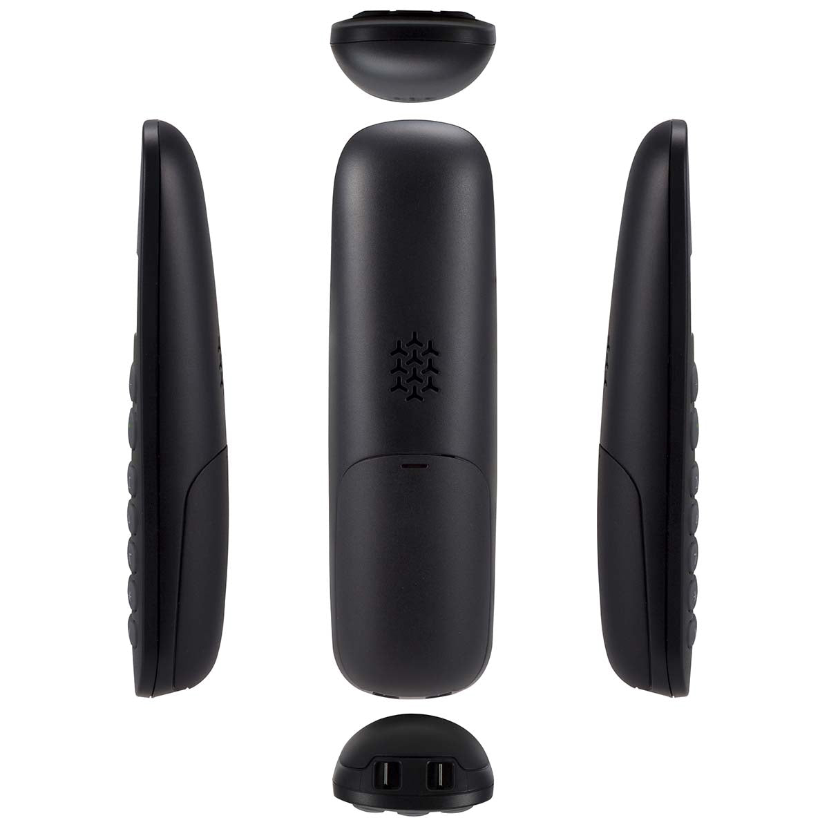 DECT Cordless Phone with Answering Machine, 4 Handsets, Black