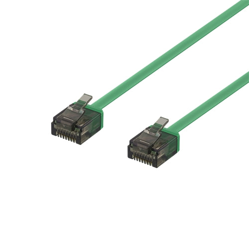 DELTACO Cat6a patch cable, flat, 1m, green