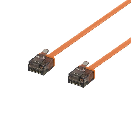 DELTACO Cat6a patch cable, flat, 1m, orange