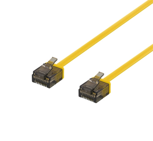 DELTACO Cat6a patch cable, flat, 2m, yellow