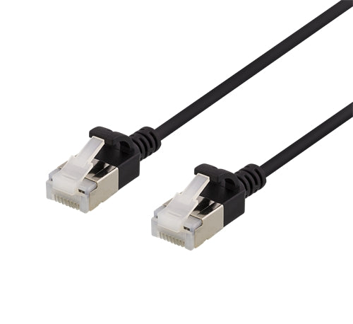 DELTACO Cat6a patch cable, slim, 1.5m, black