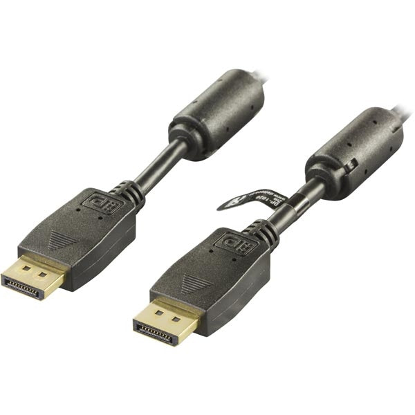 DELTACO DisplayPort monitor cable, 20-pin ha - ha, 3m, black