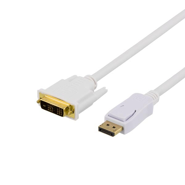 DELTACO DisplayPort to DVI-D Single Link monitor cable, 20-pin ha - 24+1-pin ha