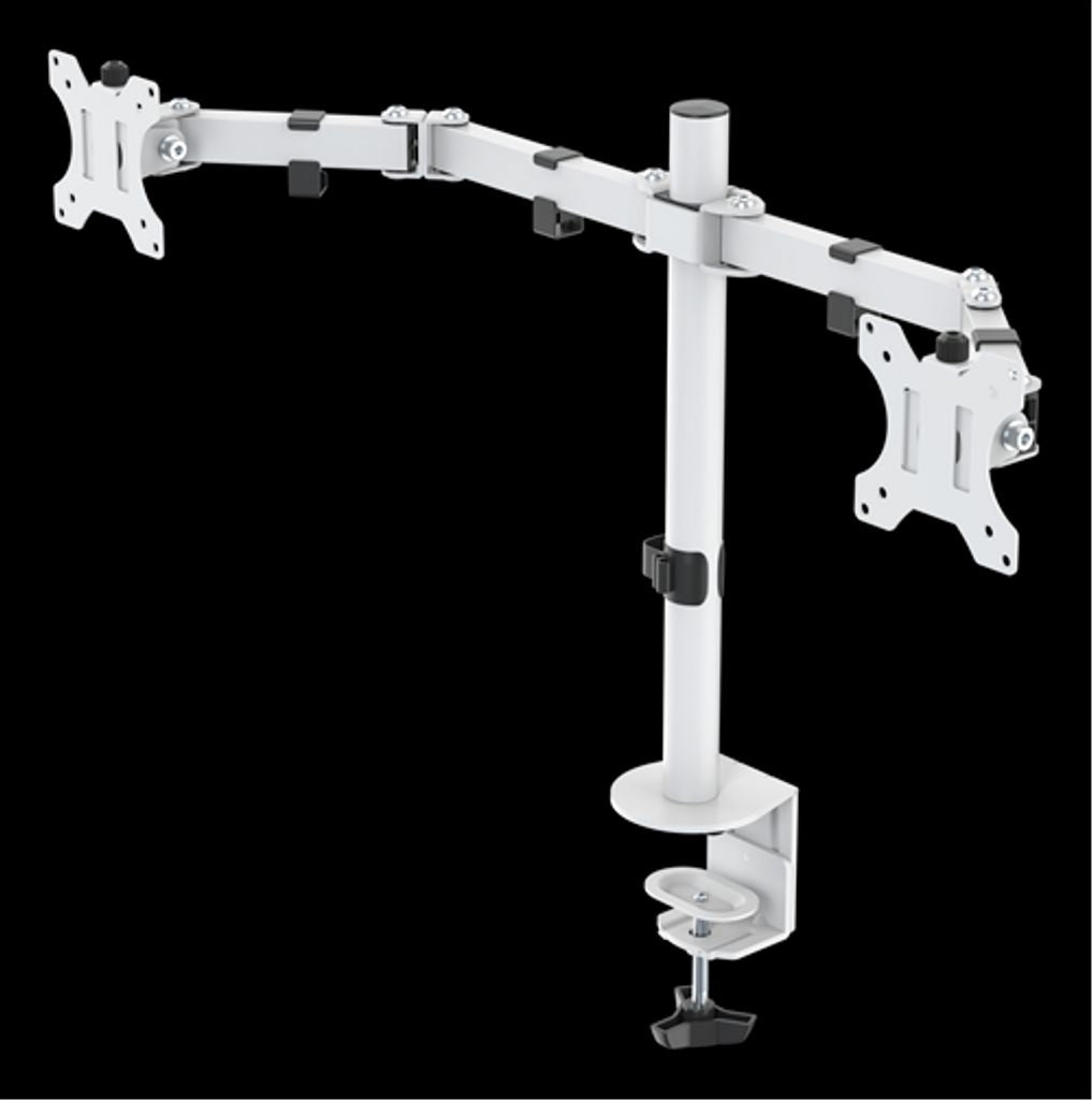 DELTACO GAMING WA86 Dual-monitor desk mount, 13"-32" screens, VESA 75x75-100x100 - White