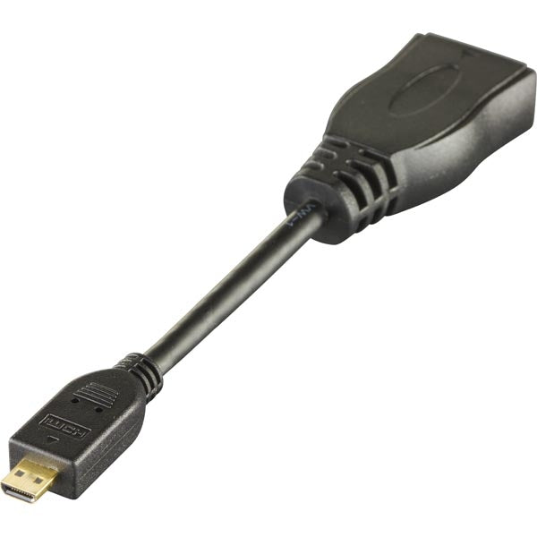 DELTACO HDMI adapter, micro HDMI male to female, black