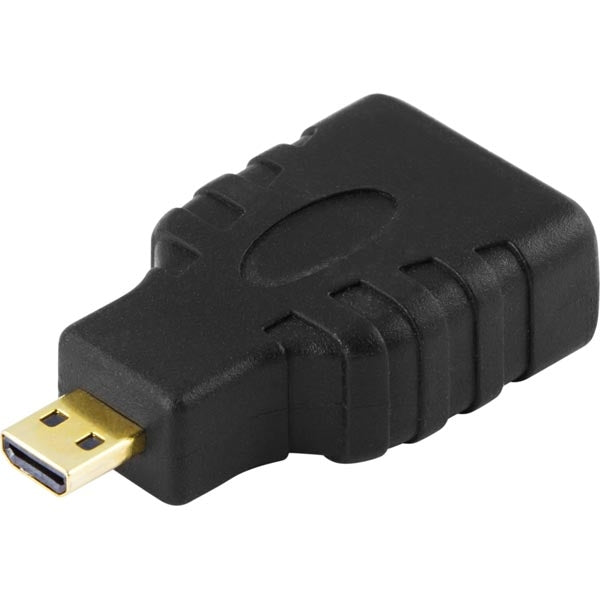 DELTACO HDMI adapter, micro HDMI male to female, black