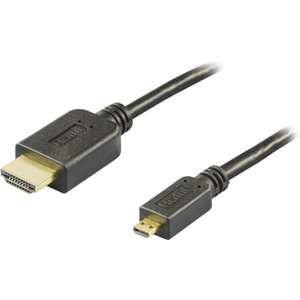 DELTACO HDMI cable, male to micro male, 5m, black