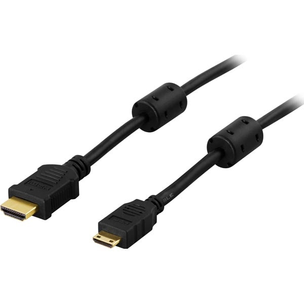 DELTACO HDMI cable, male to mini male, 3m, black