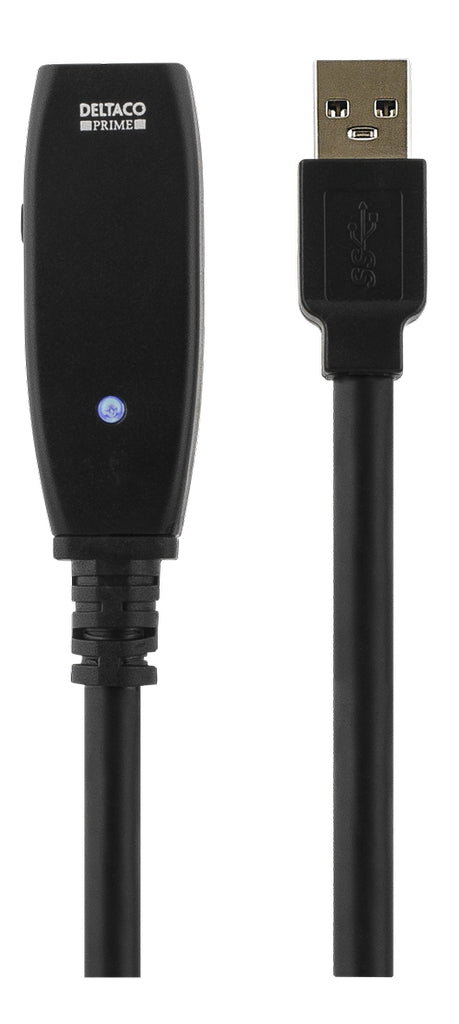 DELTACO PRIME active USB 3.0 extension cable, ha - ho, black, 2m