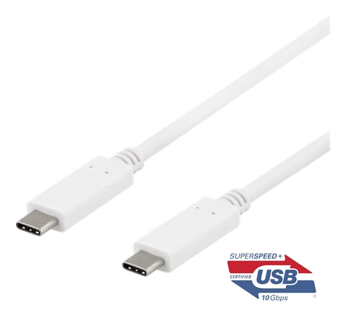 DELTACO USB-C to USB-C cable, 1m - White