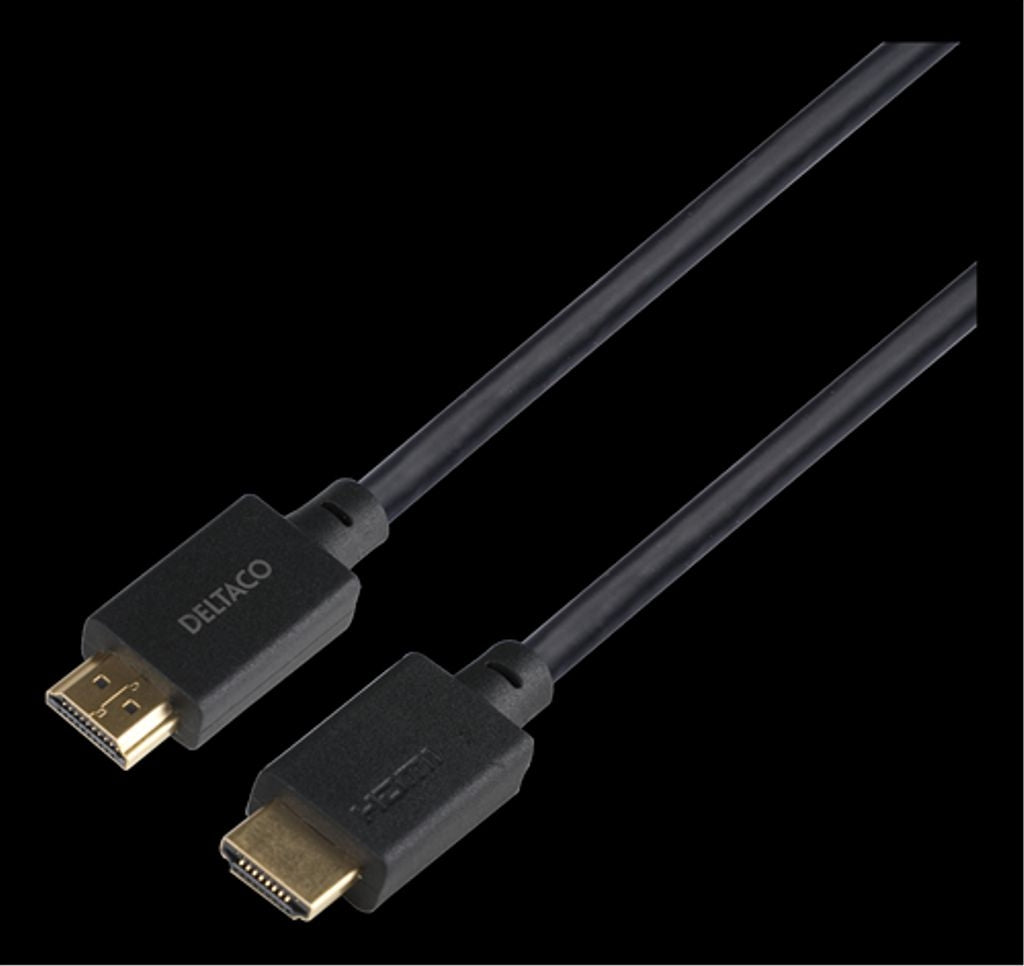 DELTACO Ultra High Speed HDMI Cable, 3m, eARC, QMS, 8K 60Hz, 4K 120Hz, LSZH - Black