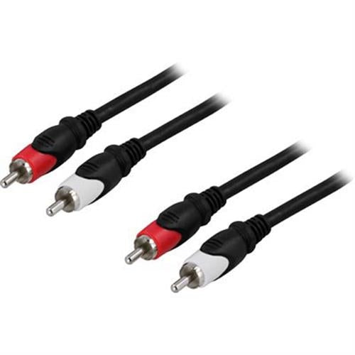 DELTACO audio cable, 2xRCA ha - ha, 0.5m