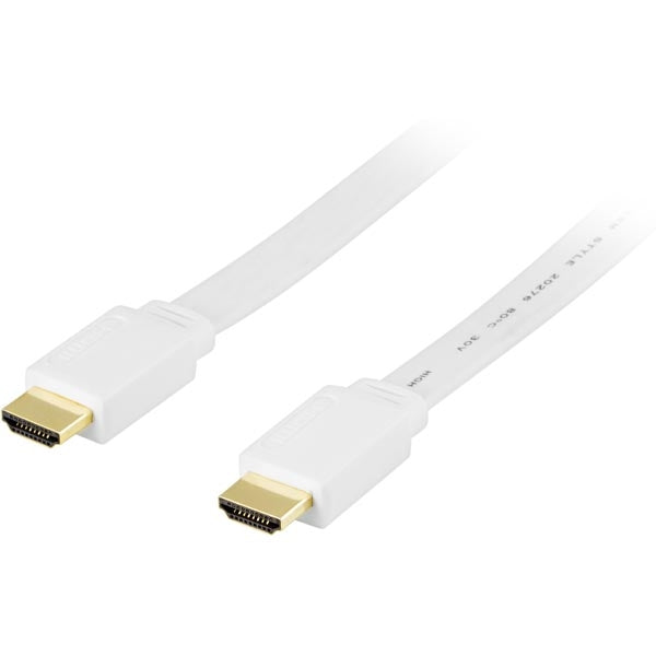 DELTACO flat HDMI cable, 7m, white
