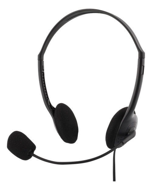 DELTACO headphones with volume control, 2m cable, black