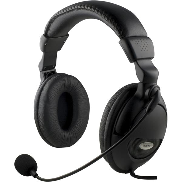 DELTACO headset with microphone, black