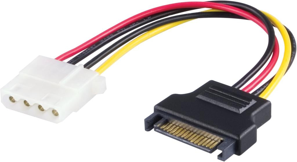 DELTACO power adapter for hard drives, 4-pin to Serial ATA power