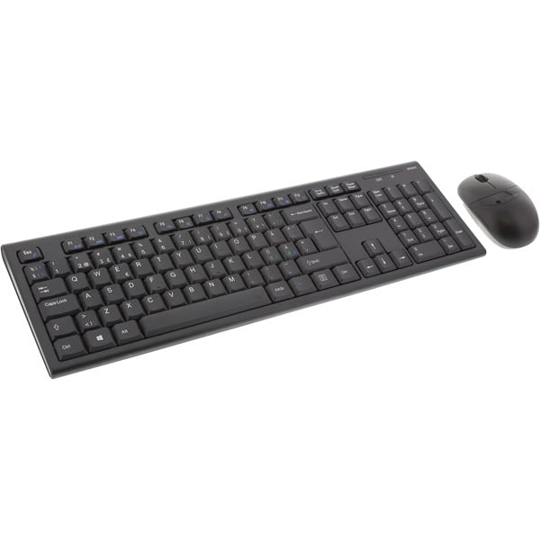 DELTACO wireless keyboard and mouse, USB, 10m, Nordic, black