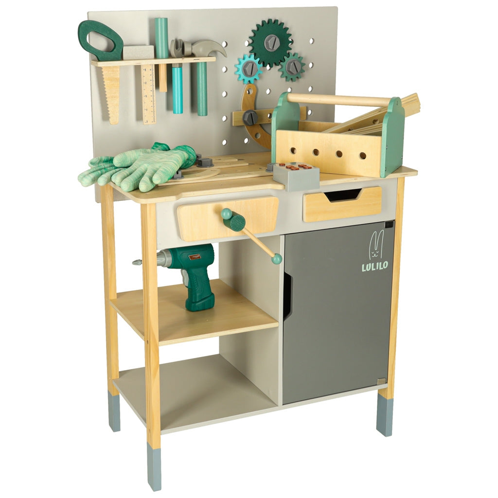DIY Wooden Workshop Set with Tools and Sounds, 86cm