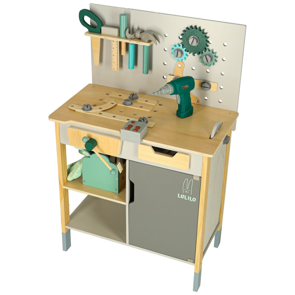 DIY Wooden Workshop Set with Tools and Sounds, 86cm