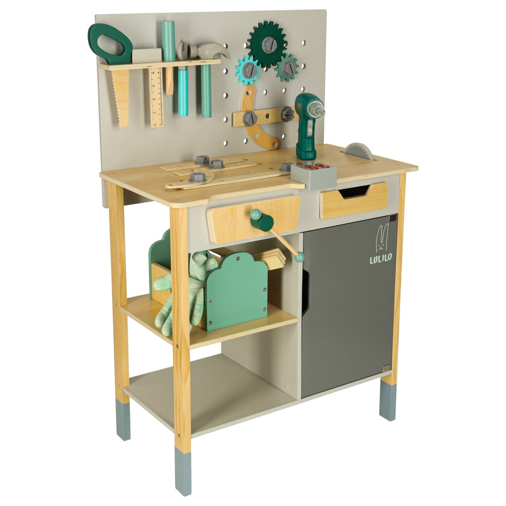 DIY Wooden Workshop Set with Tools and Sounds, 86cm