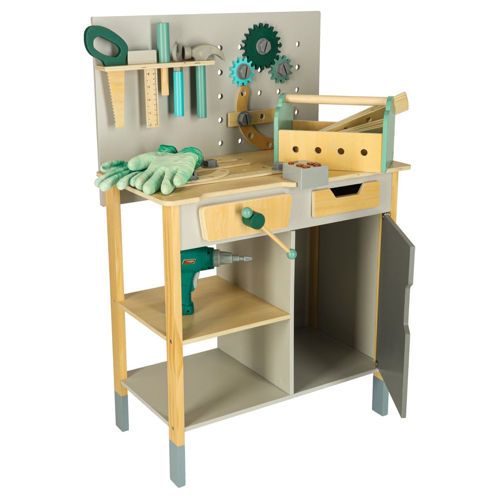 DIY Wooden Workshop Set with Tools and Sounds, 86cm
