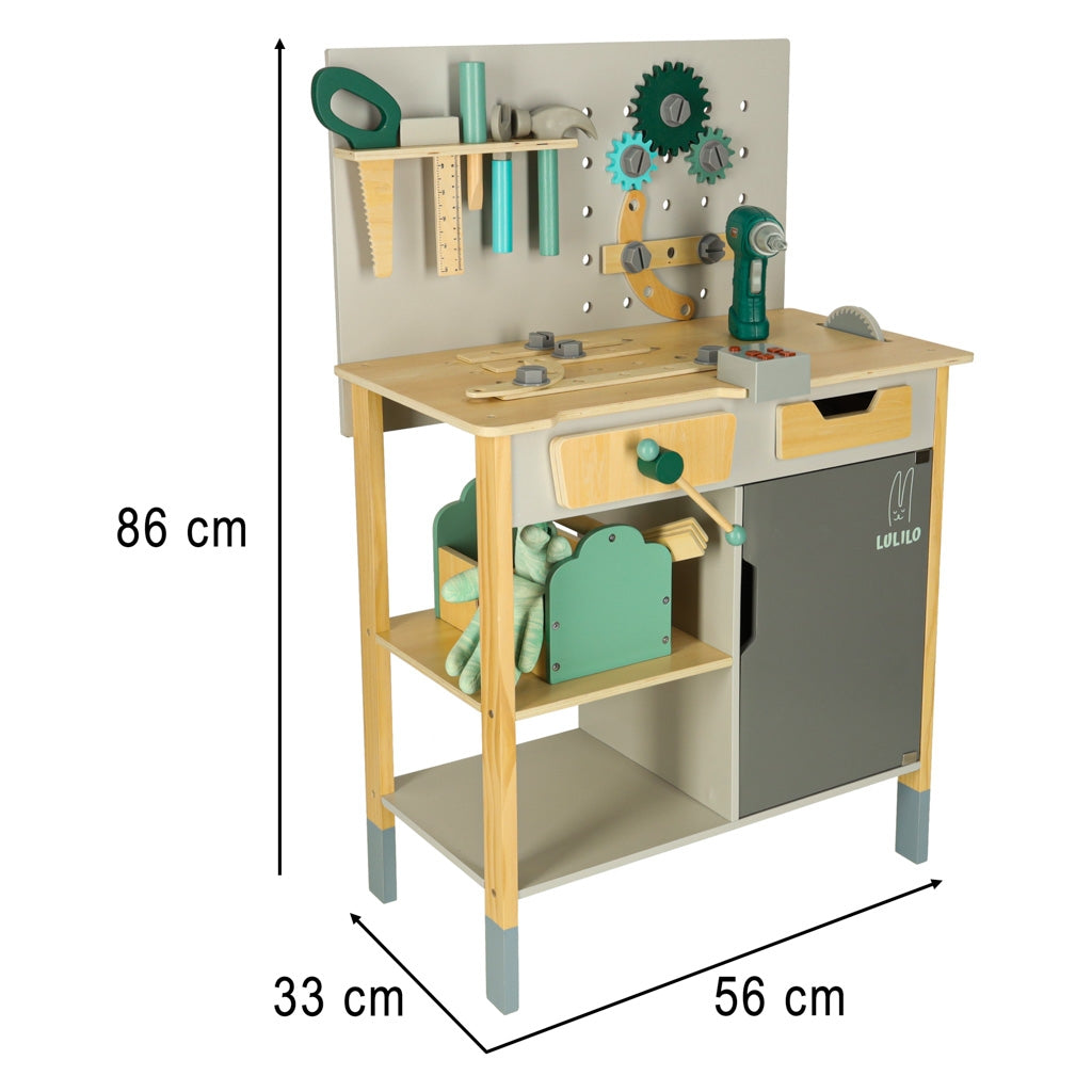 DIY Wooden Workshop Set with Tools and Sounds, 86cm
