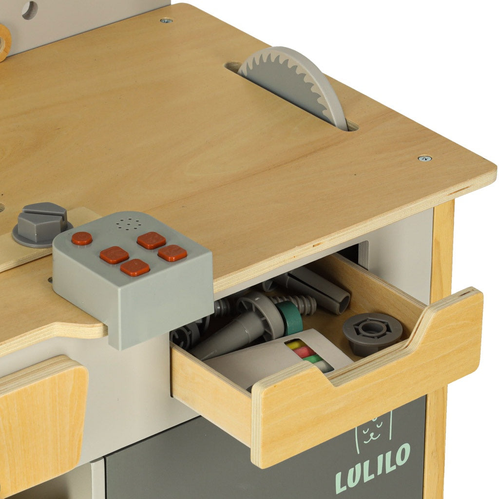 DIY Wooden Workshop Set with Tools and Sounds, 86cm