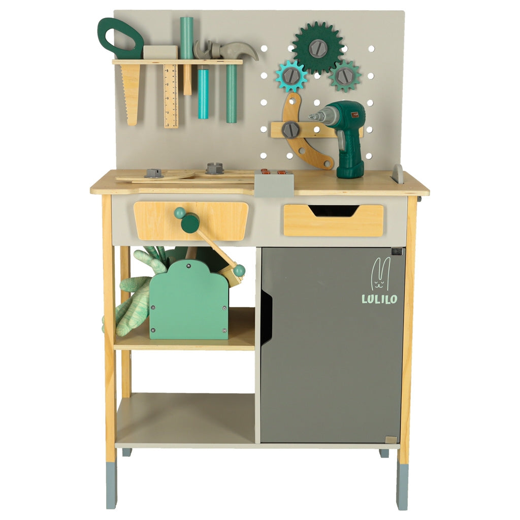 DIY Wooden Workshop Set with Tools and Sounds, 86cm