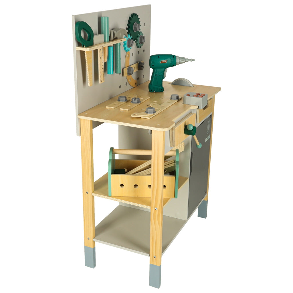DIY Wooden Workshop Set with Tools and Sounds, 86cm