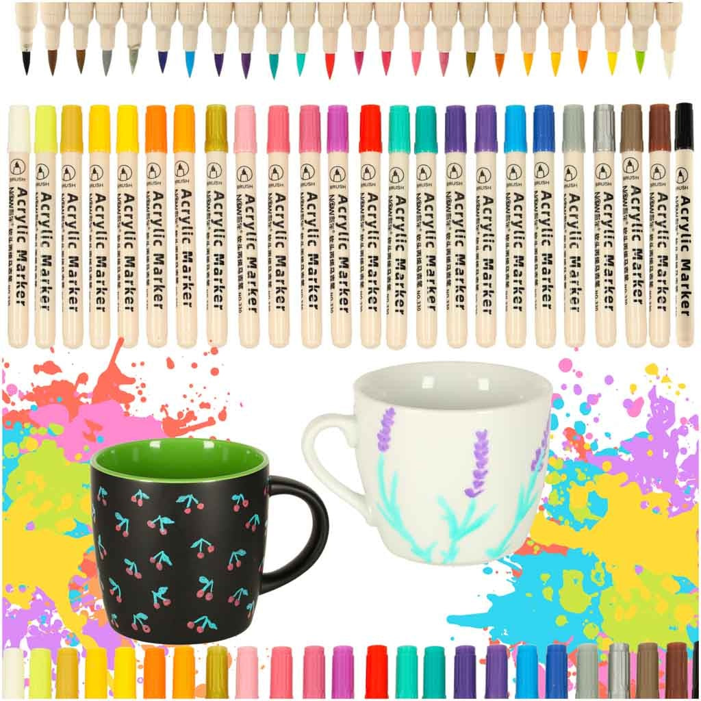 DIY acrylic fabric stone markers 24 pcs.