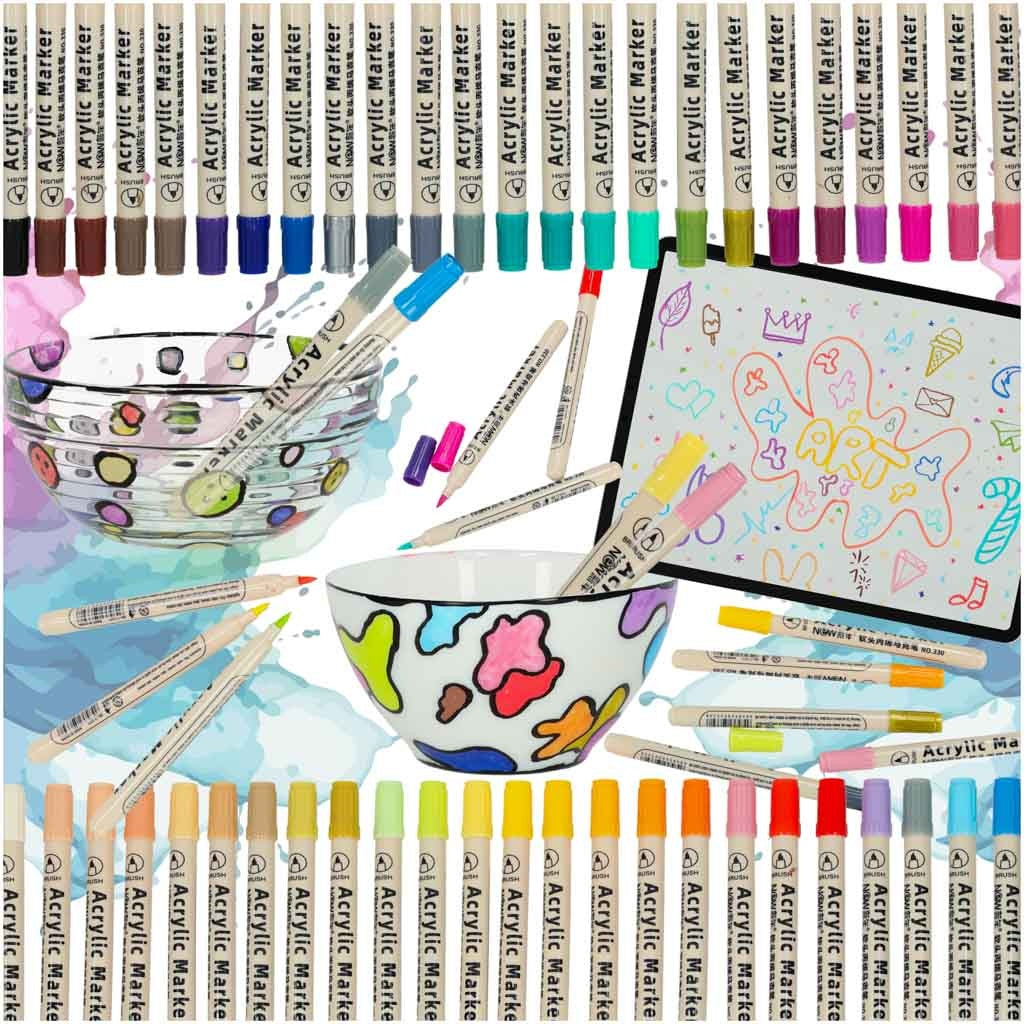 DIY acrylic fabric stone markers 48 pcs.