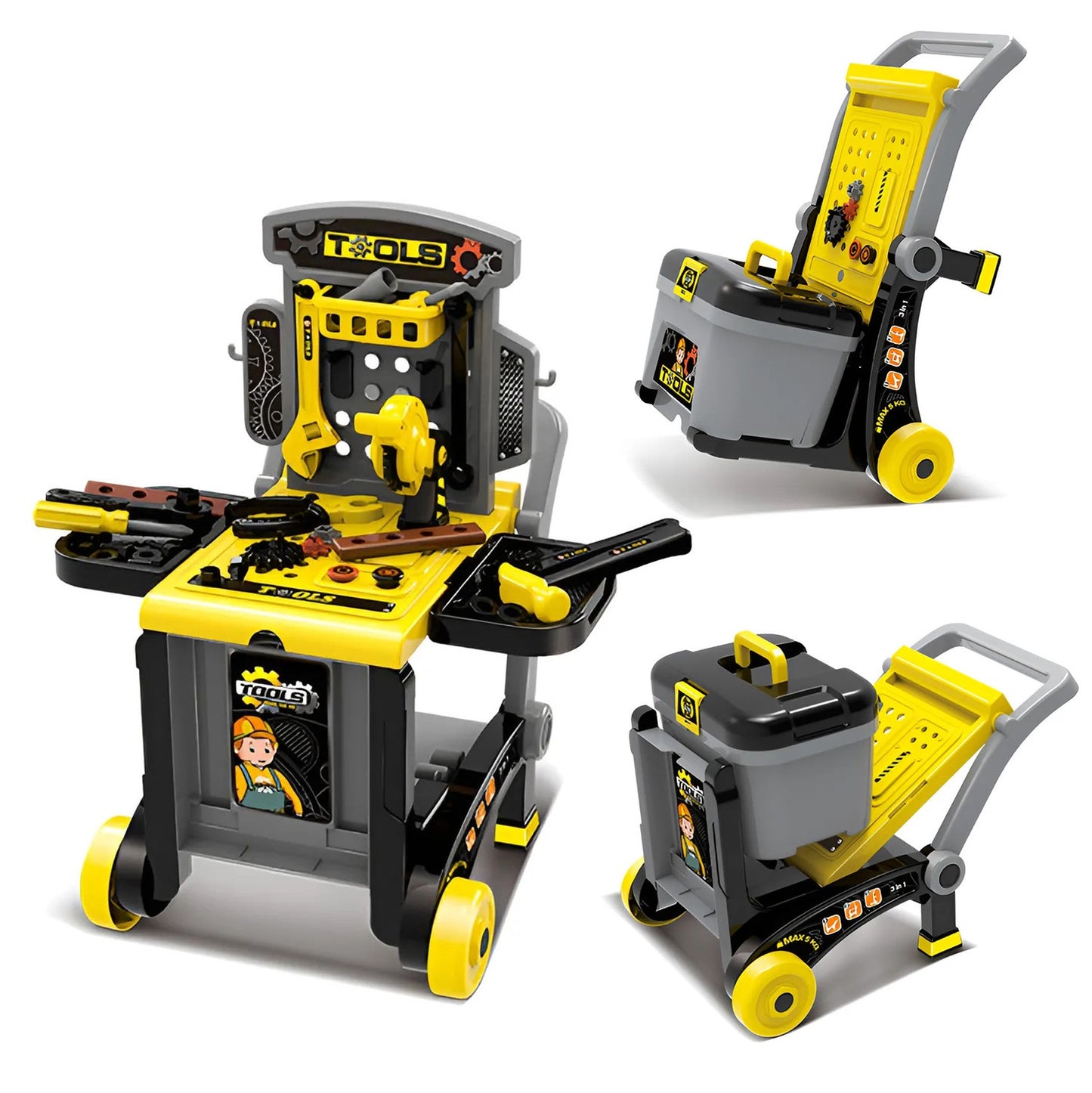 DIY workshop for children 3in1 with tools, foldable