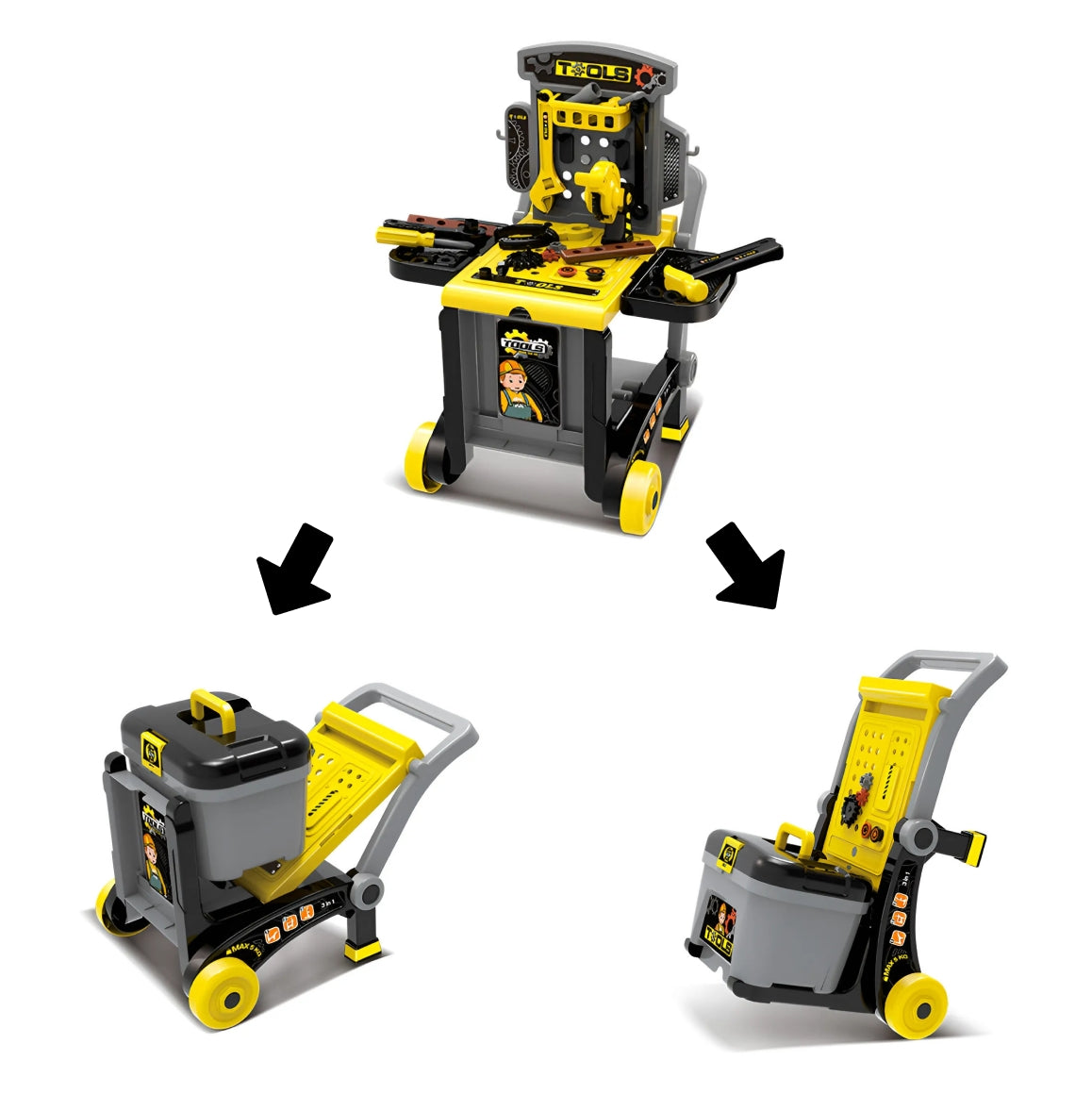 DIY workshop for children 3in1 with tools, foldable
