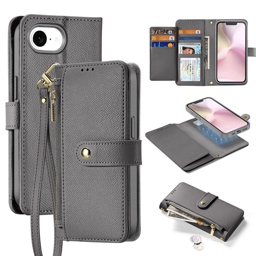 DUX DUCIS iPhone 16e Wallet Cover - Gray