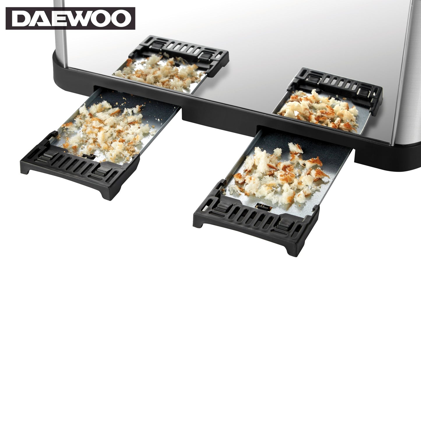 Daewoo SYM-1304: Wide Stainless SteelBread Toaster - 4 Drawer, 4 Slice