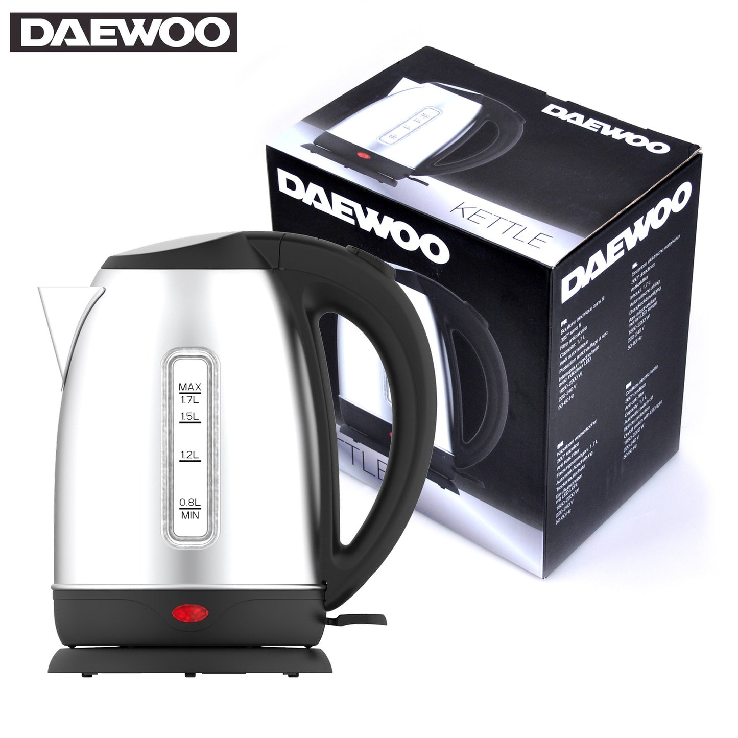 Daewoo SYM-1335: Stainless Steel Cordless Electric Kettle