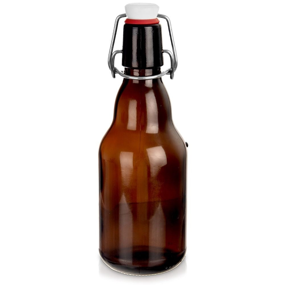 Dark Glass Bottle 340 ml with Patent Cork for Homemade Drinks