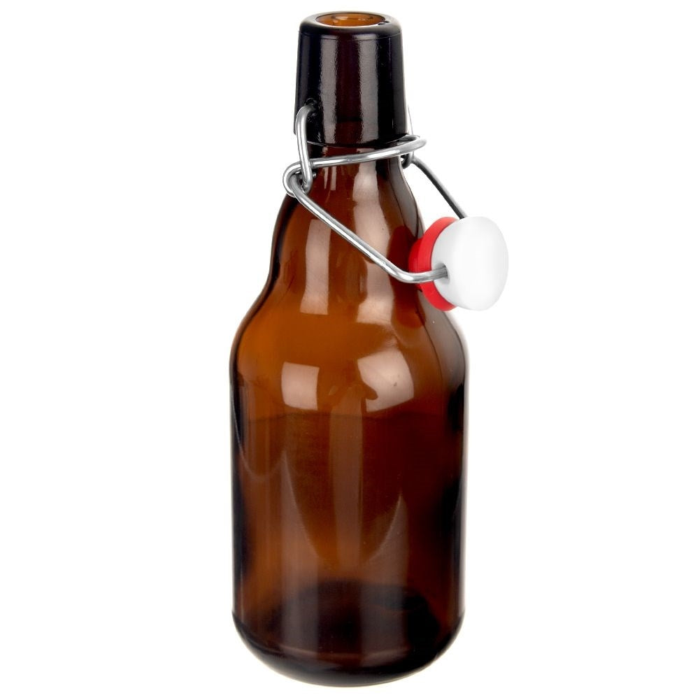 Dark Glass Bottle 340 ml with Patent Cork for Homemade Drinks